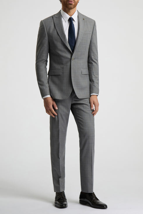 INDUS GREY SOFT CHECK SLIM JKT